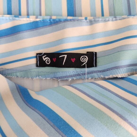 Vintage Y2K 90s 579 Blue Green Striped Mini Skirt Retro Indie Bratz Size 4 - Picture 7 of 8